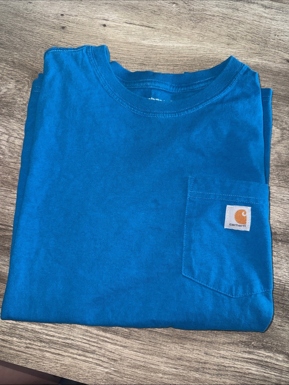 Carhartt Pocket T-Shirt in Vibrant Blue with Logo Patch